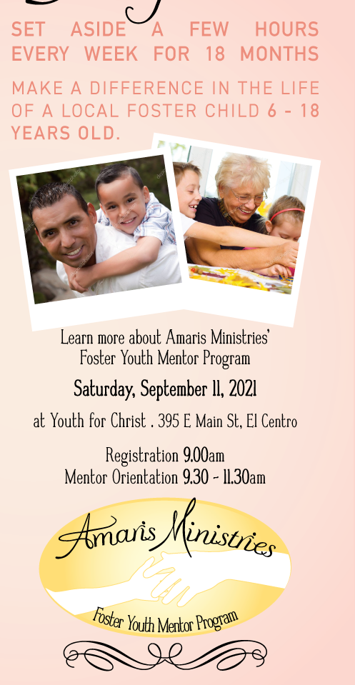 Learn about Amaris Ministries Foster Youth Mentor Program Sat. Sept. 11